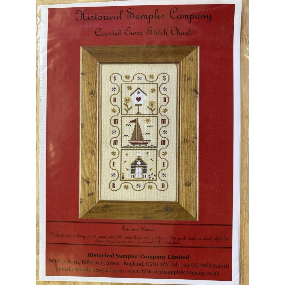 Historical Sampler Company U.K. ~ SUMMER BOXES Counted Cross Stitch Chart Pack